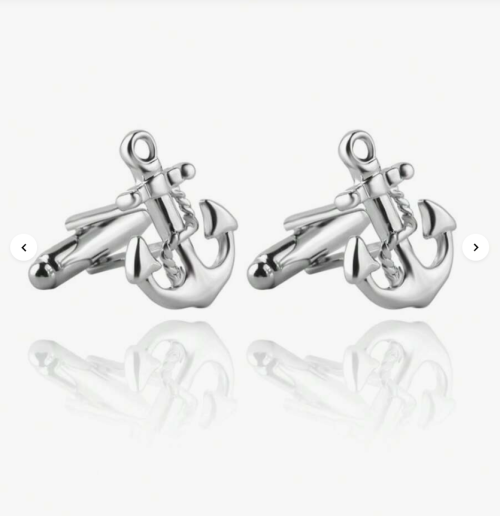 Ship Anchor Silver Cuff links