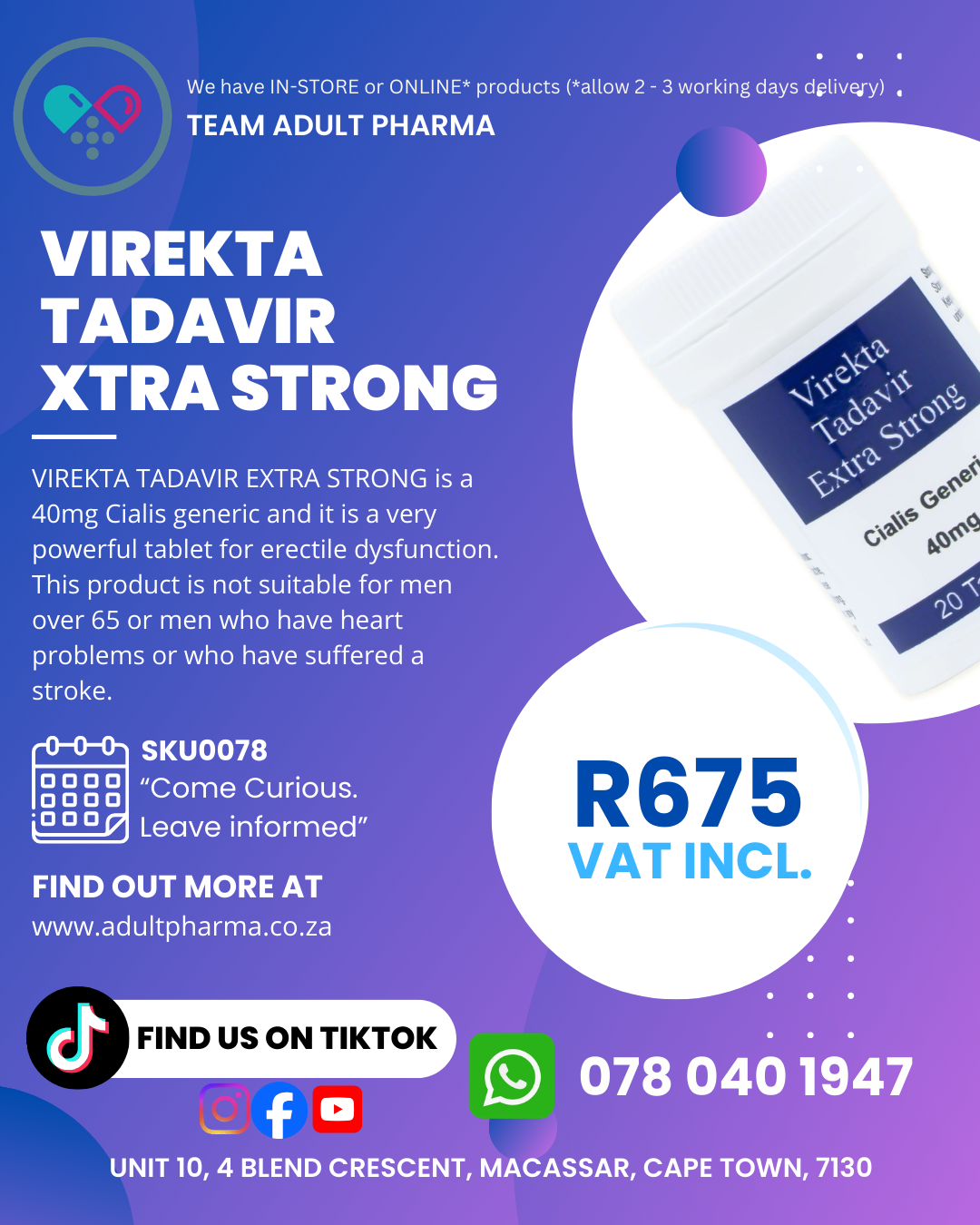 Virekta Tadavir Extra Strong 20's